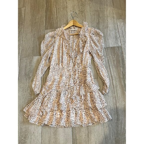 NWOT ULLA JOHNSON CECILY DRESS LEOPARD IKAT DOT SIZE 6 - Picture 9 of 10